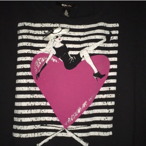 X-Large Black & White Striped Style & Co. - Picture 2 of 7